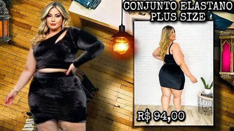 🛑 CONJUNTO VESTIDO ELASTANO PLUS SIZE TAMANHO 46 AO 52