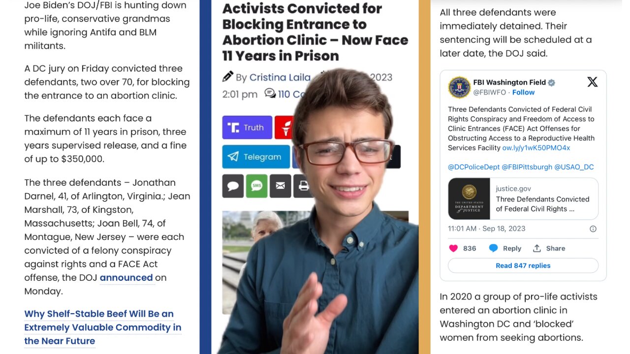 Victor Reacts: 70+ Year-Old Pro-Life Activists Face up to 11 Years in Prison, Antifa Walks Free