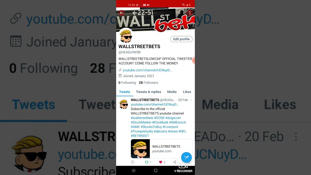 WALLSTREETBETS TWITTER ACCOUNT @HEADofWSB