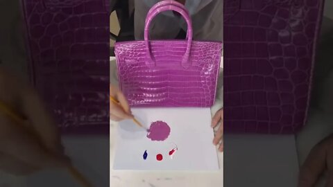 Mulher consegue chegar na cor de tinta exata das bolsas