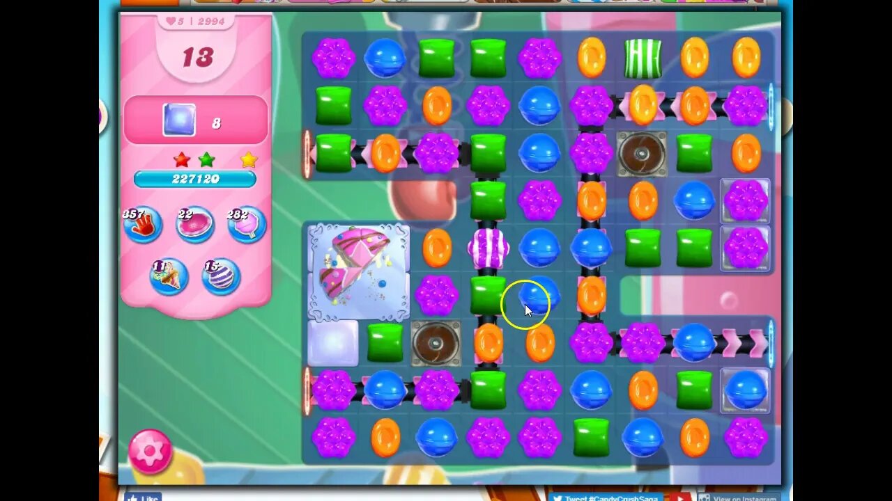 Candy Crush Level 2994 Talkthrough, 23 Moves 0 Boosters