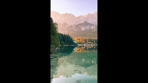 Dawn at Lake Eibsee, Germany.