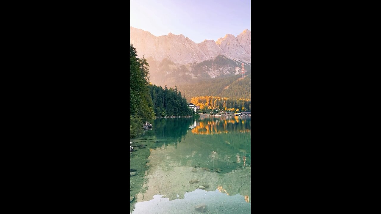 Dawn at Lake Eibsee, Germany.