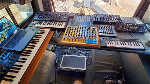 My Mobile Music Studio Setup Synths + Custom MIDI Controller