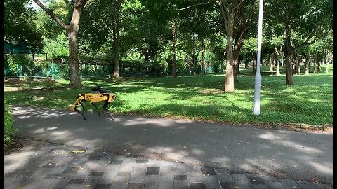 Spot robot patrolling Bishan-Ang Mo Kio Park The Straits Times - Nov. 2020