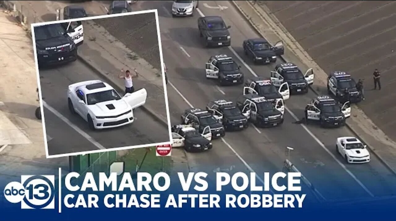 RAW CHASE VIDEO: Camaro vs police After game Stop Robbery in Houston