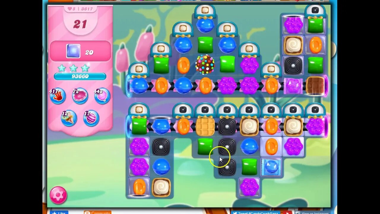 Candy Crush Level 3617 Talkthrough, 36 Moves 0 Boosters