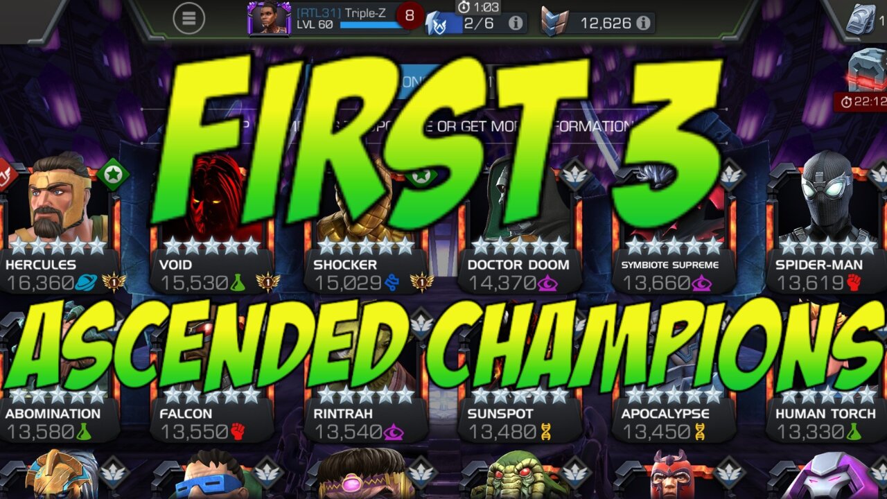 MCOC 1st Ascended Champions on the main account
