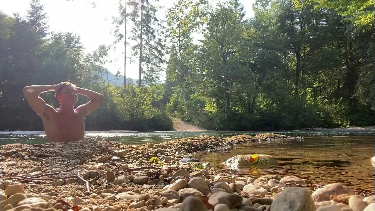 Spring water dip to relax