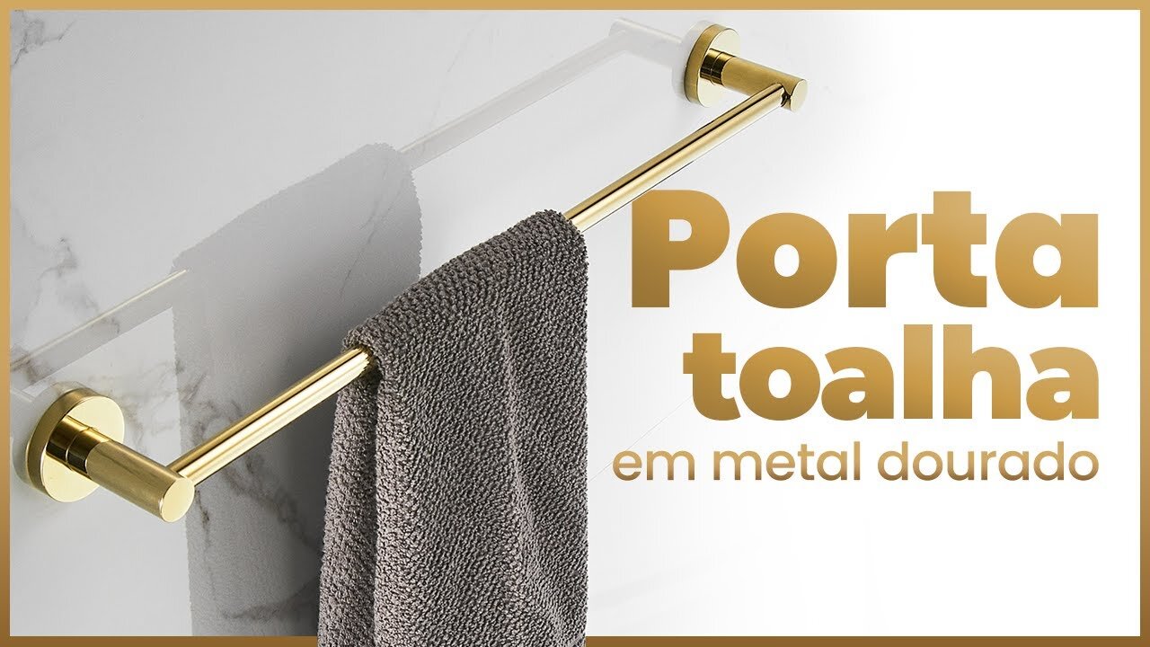 Porta Toalhas em Metal Dourado - Lenharo Mega Store - MOD. BMI-AB9524G