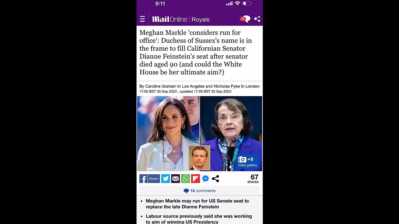 Meghan Markle running for office