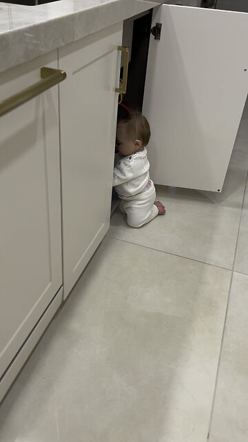 Baby Gets Caught Playing Plumber