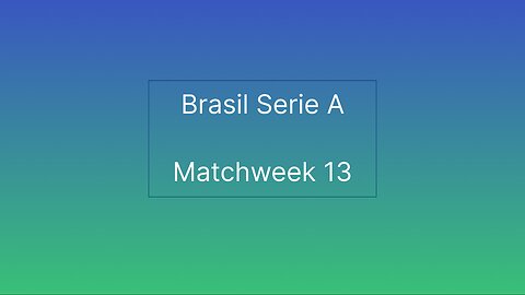 Brasil Serie A Matchweek 13 | Review