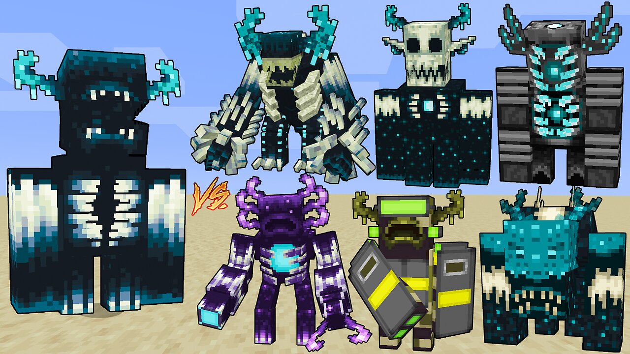 MONSTER WARDEN Vs NEW Wardens PLUS+ Mobs Minecraft Mob Battle