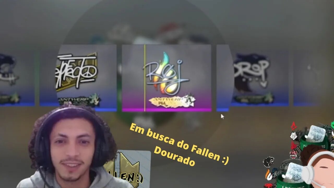 Abrindo capsulas major 2022 CSGO STICKERS ANTWERP PT2 - EM BUSCA DO STICKER DOURADO DO FALLEN :)