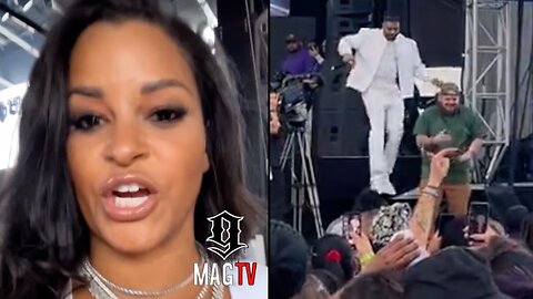 Claudia Jordan Shocked Ginuwine Almost Took Interpreter Out Falling Off Stage In Las Vegas! 😱