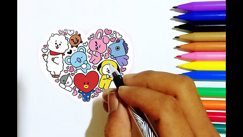 BT21, TATA, RJ, TOYA sign and color and color seminar