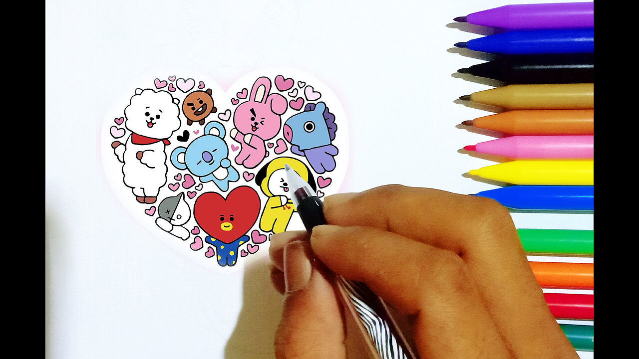 BT21, TATA, RJ, TOYA sign and color and color seminar