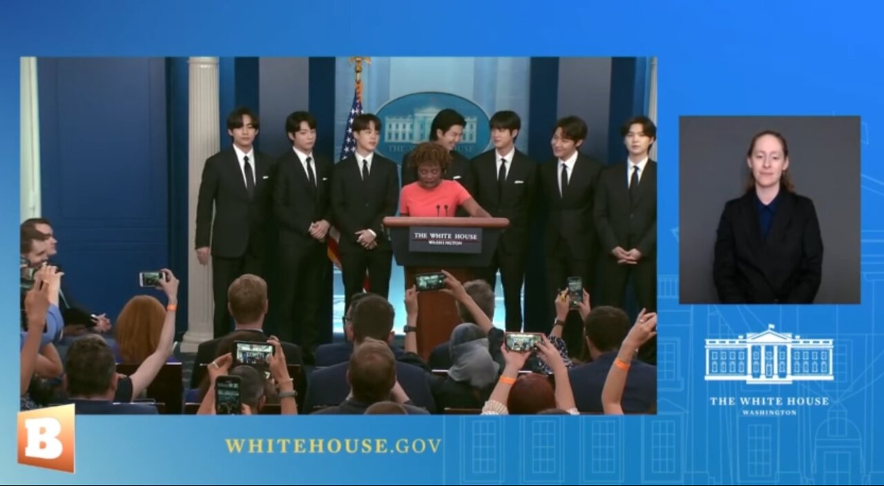 LIVE: Korean Boy Band BTS Speaking at White House Press Briefing About Biden Racism Summit...