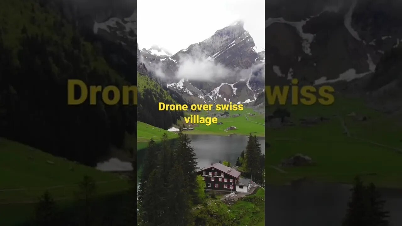 Drone over swiss village #shorts #nature #switzerland