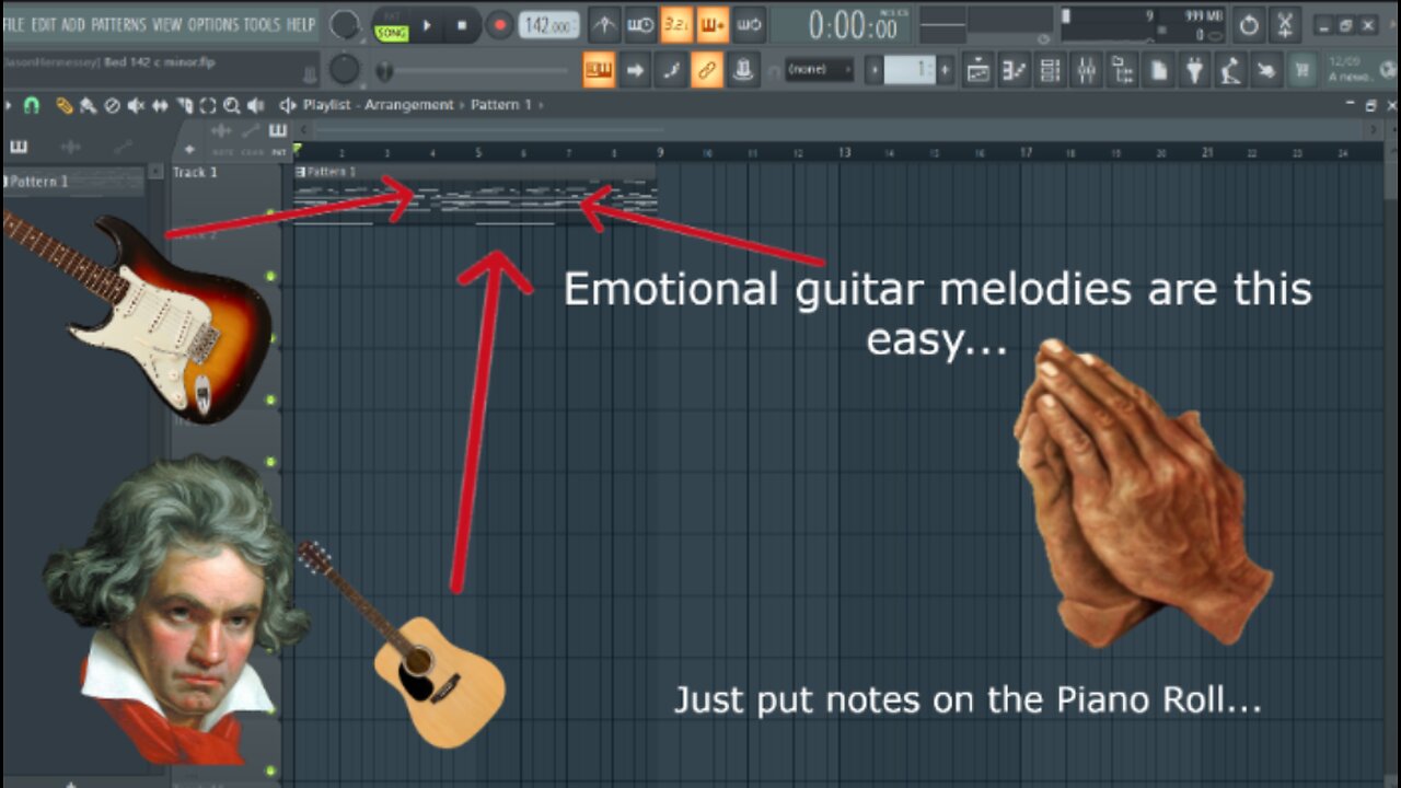 Emotional Guitar melody-FL Studio Tutorial-How to make melodies from scratch
