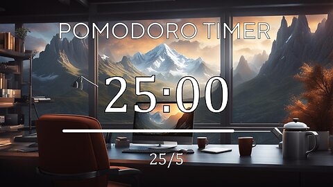 25/5 Pomodoro Timer • Lofi Music Helps To Focus On Studying • 5 x 25 min