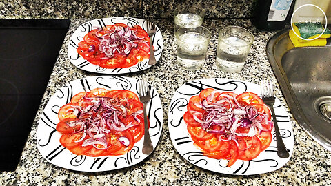 tomato and red onion salad · dialectical veganism of summer +10ME 010