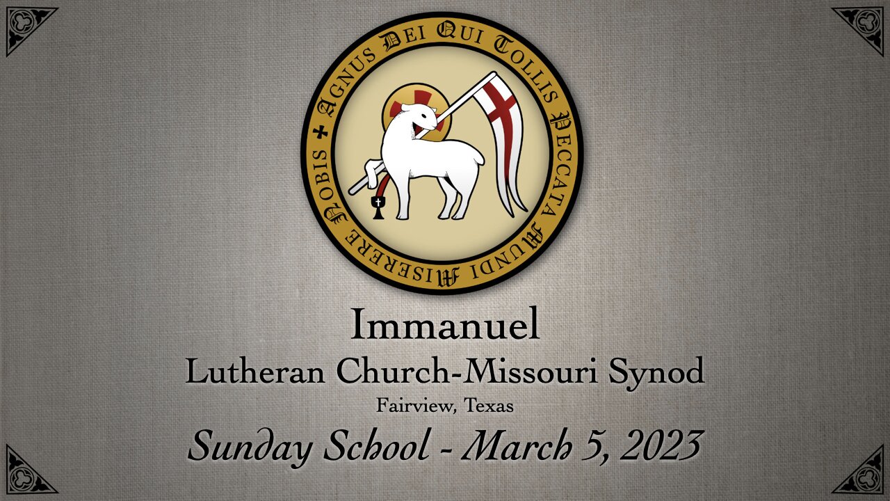 Sunday School - March 5, 2023