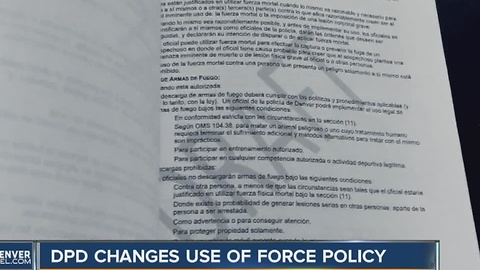 Denver Police draw up new 'use of force' policy