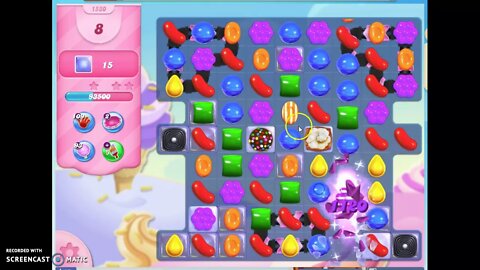 Candy Crush Level 1530 Audio Talkthrough, 1 Star 0 Boosters