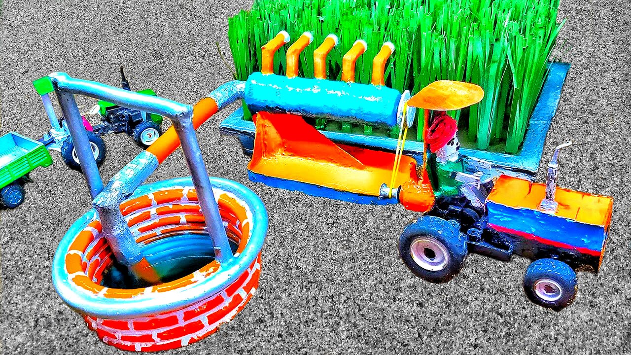 Diy Tractor Agriculture Water Pump || Science Project Mini Farmer | Diy Tractor Running Water Pump