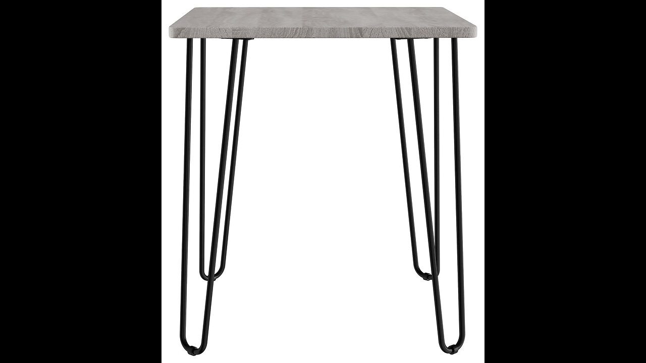 LAVISH HOME Coffee Table with Hairpin Legs - Modern Industrial Style Decor, Woodgrain-Look and...