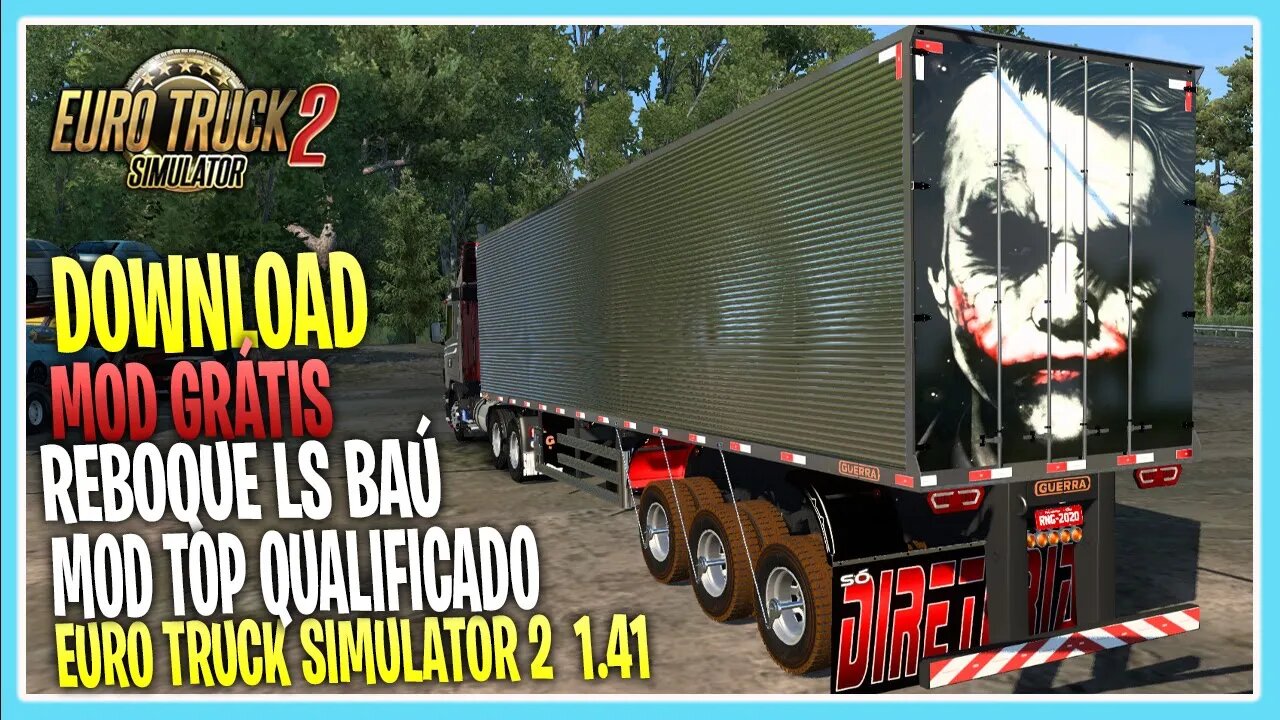 Mod grátis Reboque Baú LS GUERRA Qualificado Texturas Top EURO TRUCK SIMULATOR 2 1.41