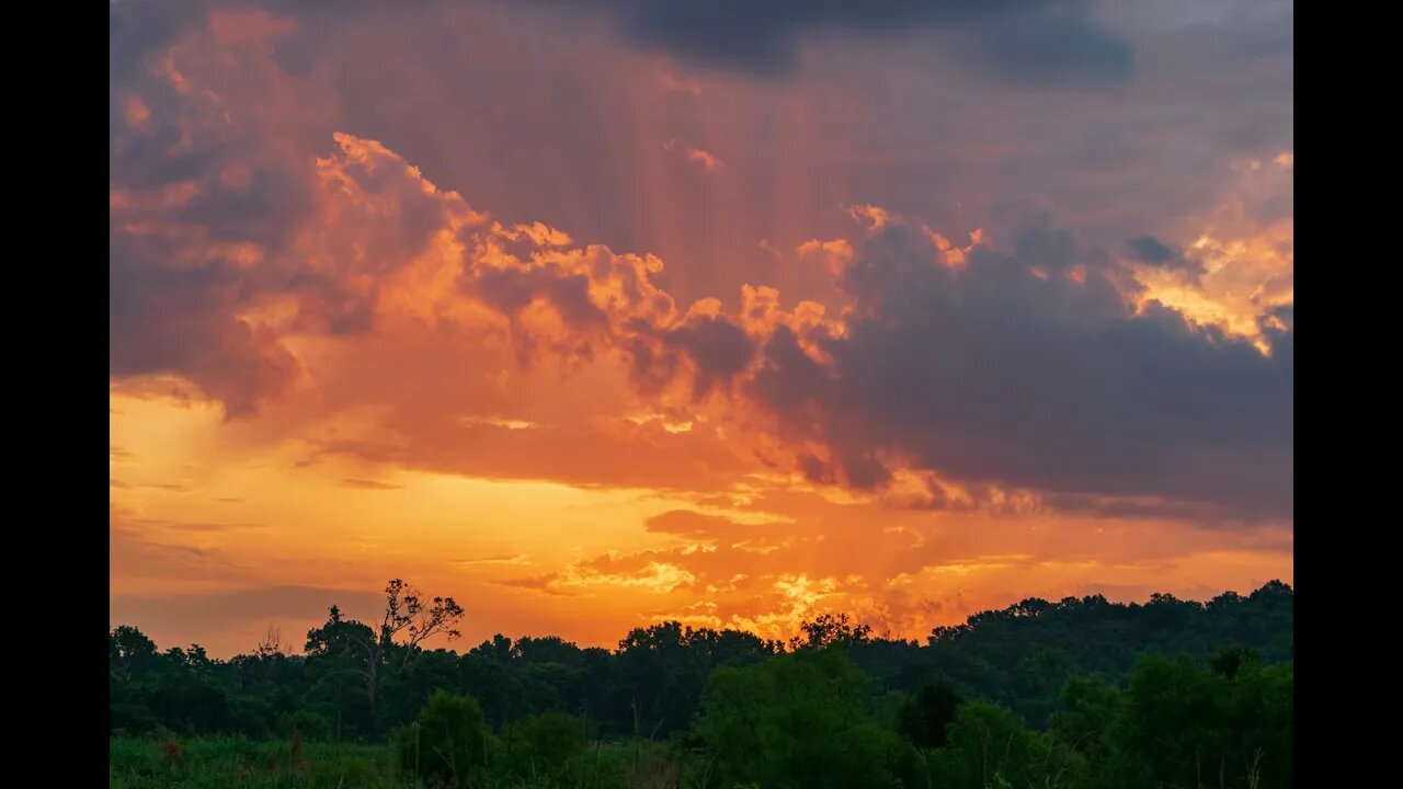 Cloudscapes with Thunder and Rain for Stress Relief and Relaxation