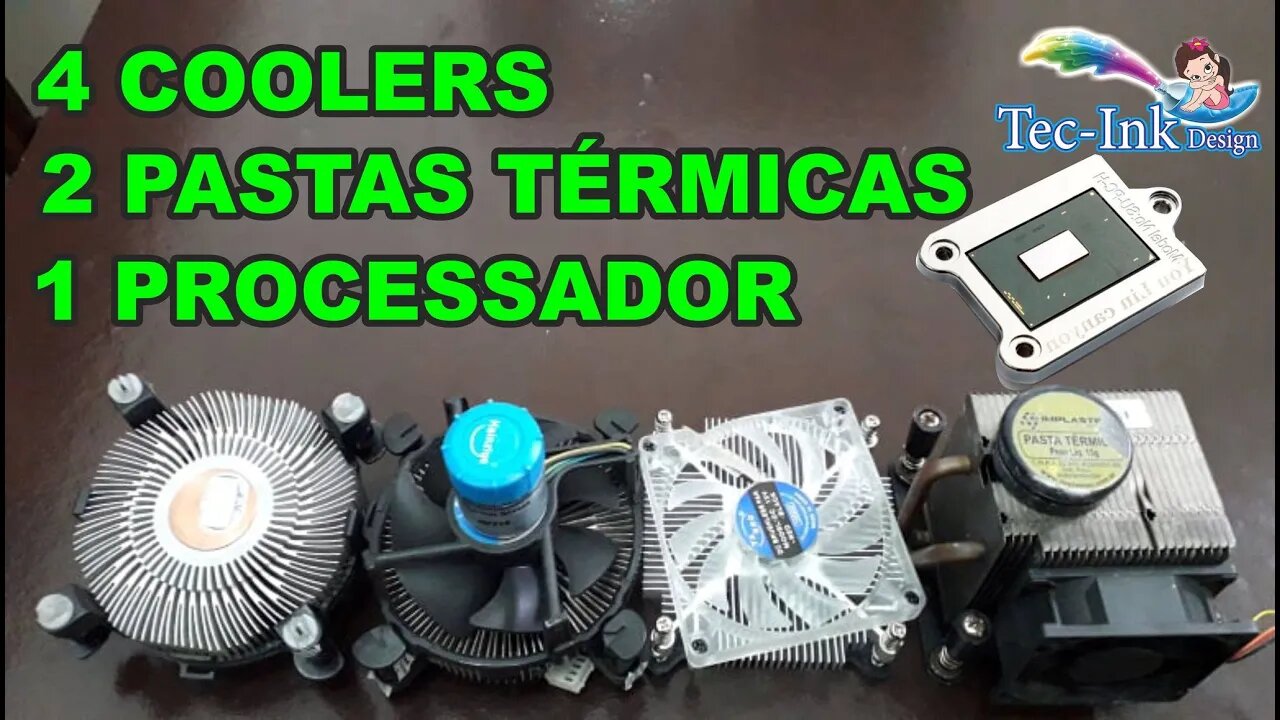 Testando 4 Coolers Diferentes No Processador Interposer QNCT Todos Com Pasta Térmica Branca E Prata