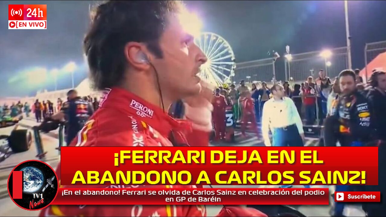 ¡En el abandono total! Ferrari se olvida de Carlos Sainz en celebración del podio en GP de Baréin