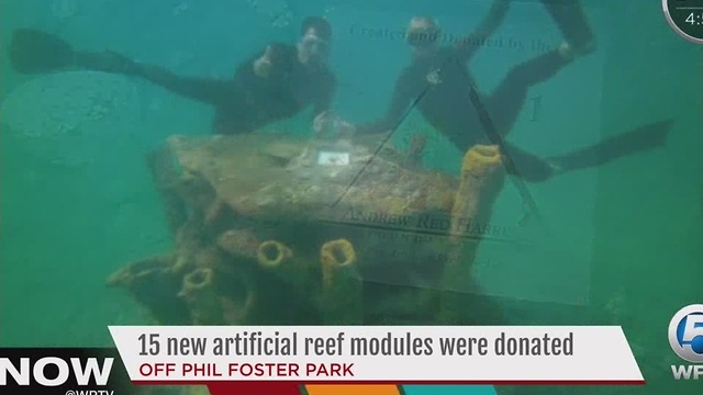 15 new artificial reef modules were donated