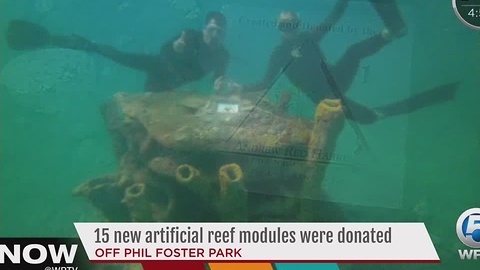 15 new artificial reef modules were donated