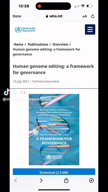 WHO AND WEF OPENLY DISCUSSING POST IMPLEMENTATION OF GENETIC EDITING