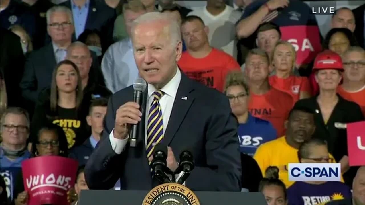 Biden: Economy Was Like When I Was Elected, People Were Waiting for a Box of Food To Be Put in Trunk