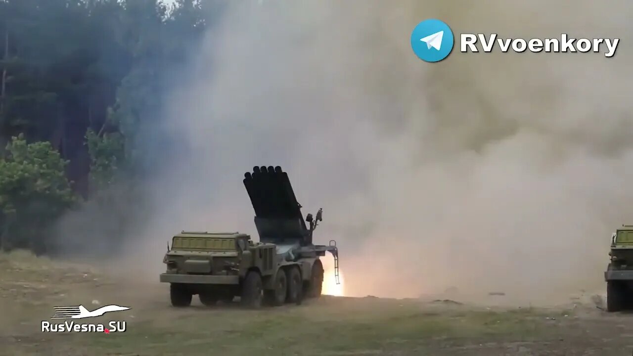 Russian BM-27 Uragan "Hurricane" MLRS Sending A Cluster Of Ukrainian Bandera Militants To Hell🔥