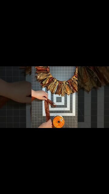 How to Make a Simple Ribbon Wreath, #shorts #julieswreathboutique #diyfall #diywreath #bowmaking