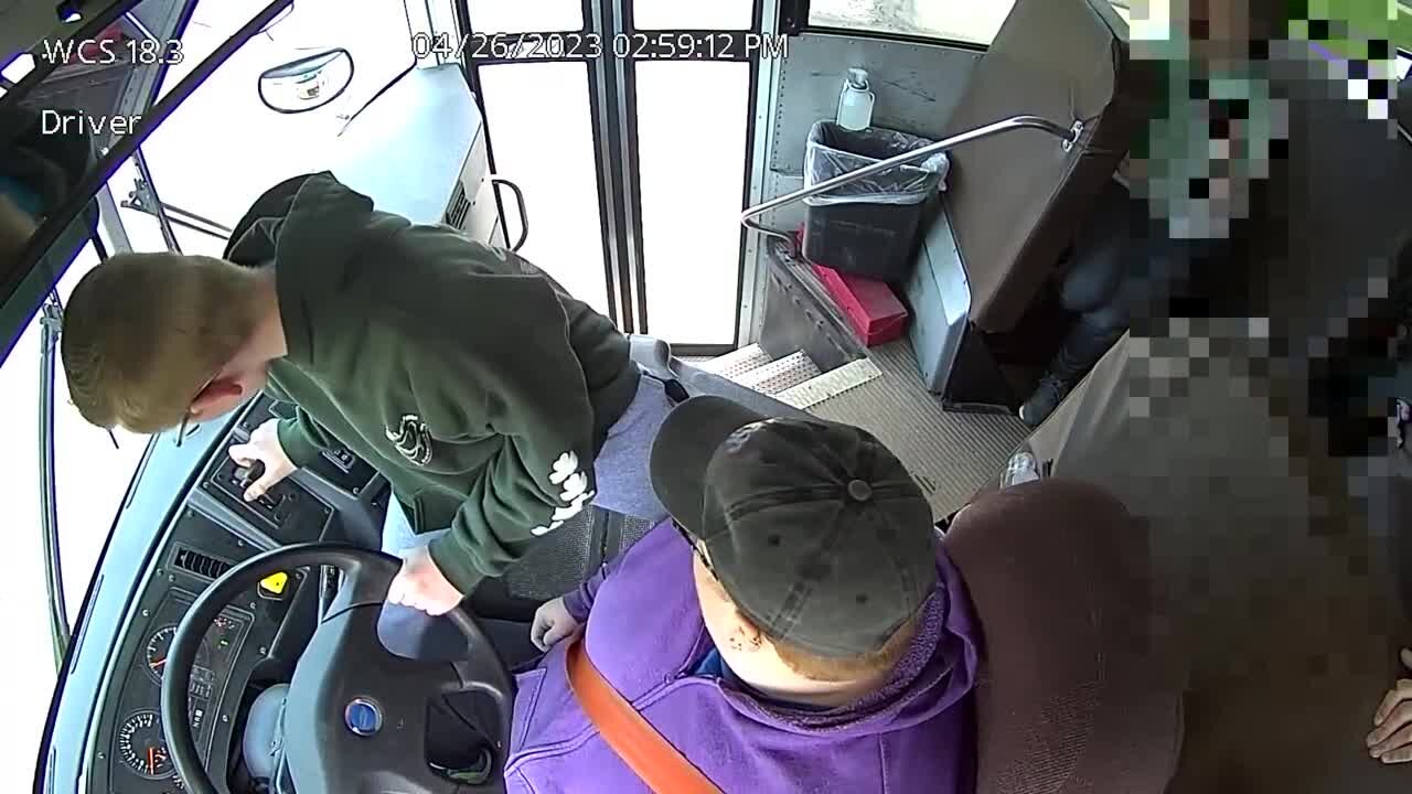 Video: 7th grade student helps stop school bus after driver passes out in Warren