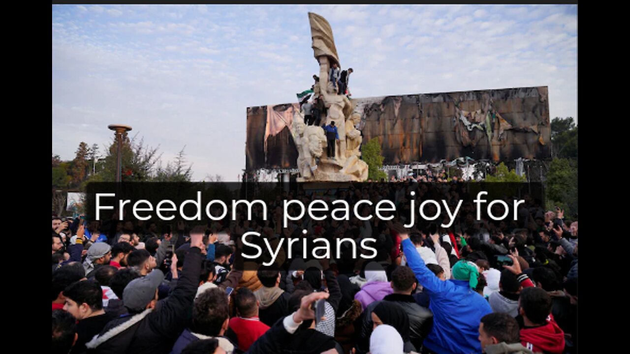 fall of the socialist baath party as Assad flees the country Syrians celebrates freedom victory