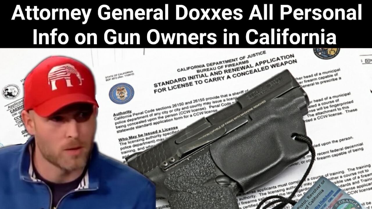 Vincent James || Attorney General Doxxes All Personal Info on Gun Owners in California