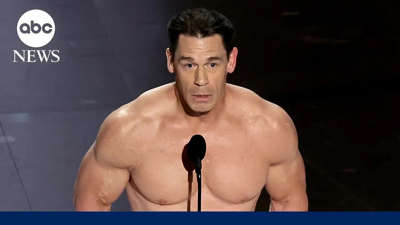 Nearly naked John Cena presents award for Costume Design