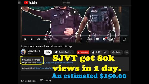 San Joaquin Valley Transparency highlights my video - Supervisor comes out and dismisses this cop