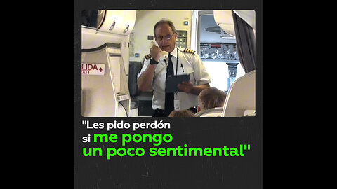 Emotivo discurso de un piloto argentino que se retira tras 45 años de vuelo