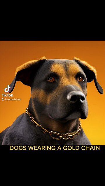 DOGS WEARING A GOLD CHAIN