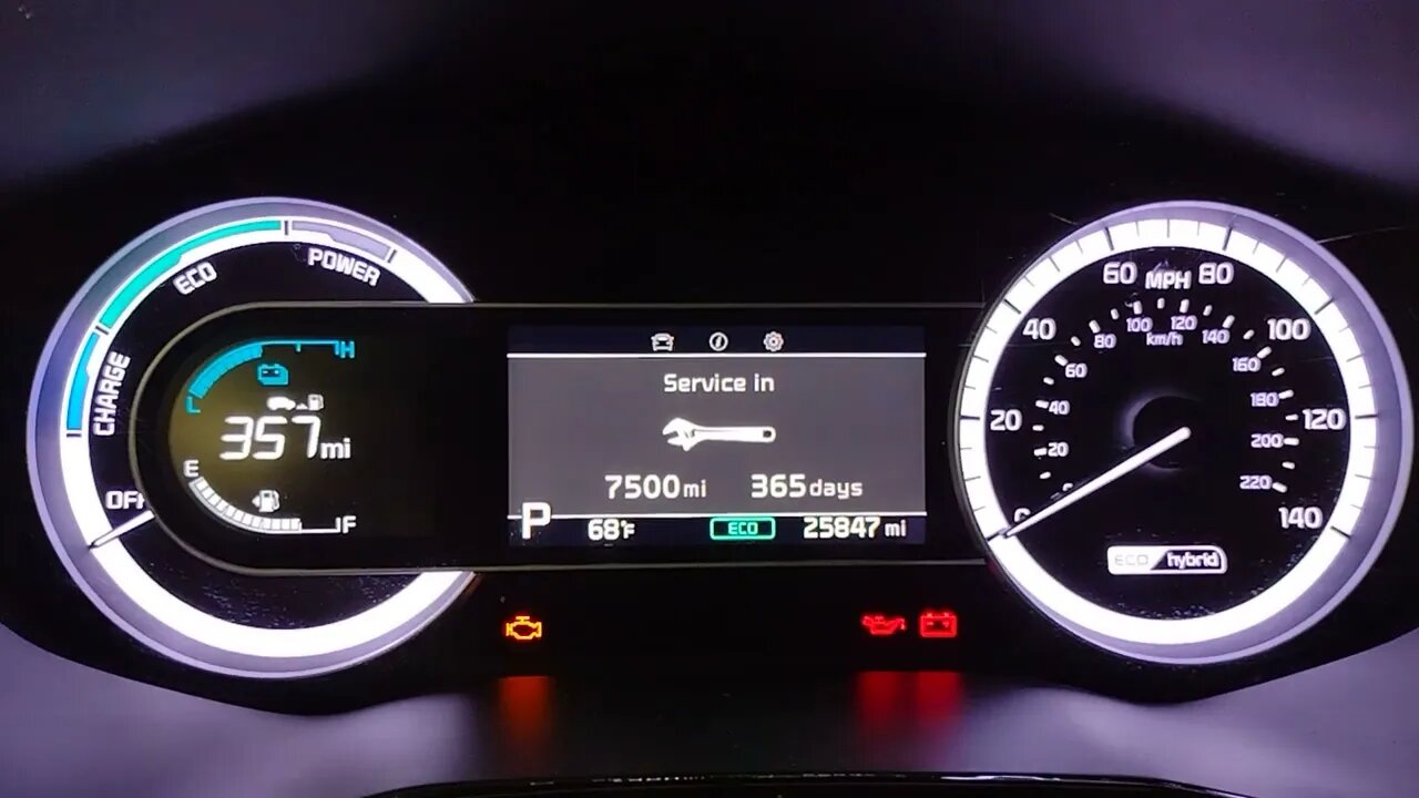 2021 KIA NIRO OIL / MAINTENANCE LIGHT RESET